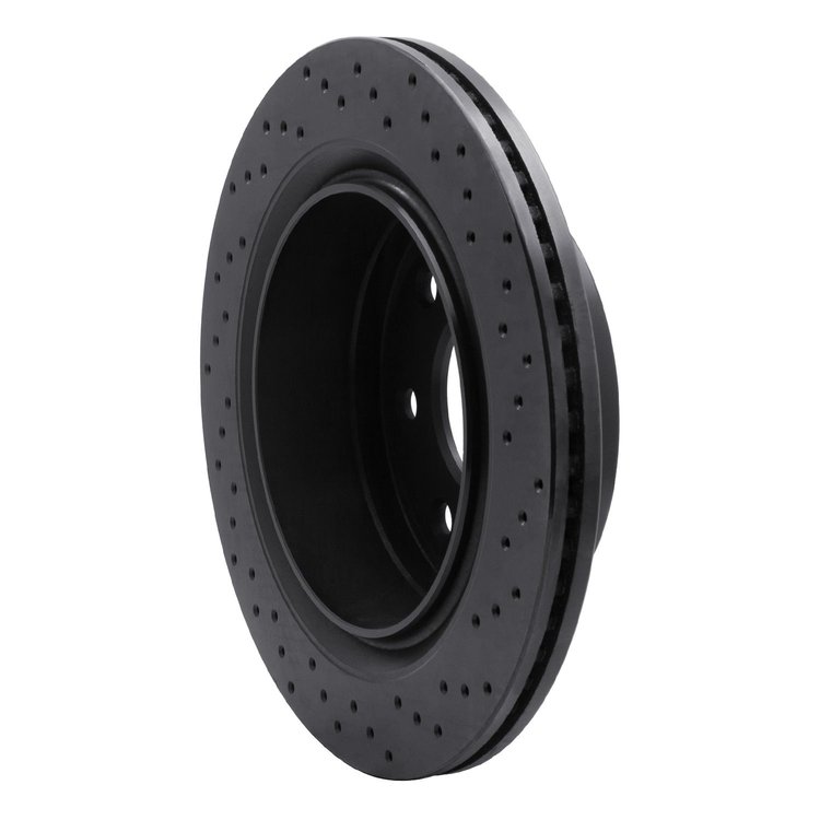 623-54218L Drilled Brake Rotor [Black], 2012-2014 Ford/Lincoln/Mercury/Mazda, Position: Rear Left
