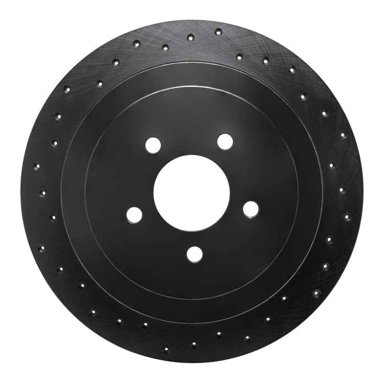 623-55004L Drilled Brake Rotor [Black], 2003-2011 Ford/Lincoln/Mercury/Mazda, Position: Rear Left