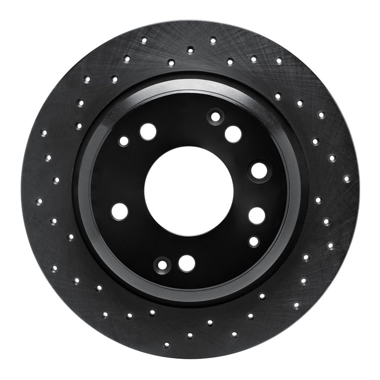 623-58016L Drilled Brake Rotor [Black], 1999-2001 Acura/Honda, Position: Rear Left
