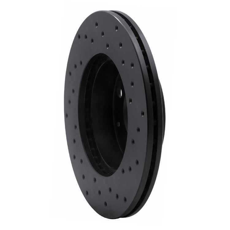 623-59011L Drilled Brake Rotor [Black], 1984-1990 Acura/Honda, Position: Front Left