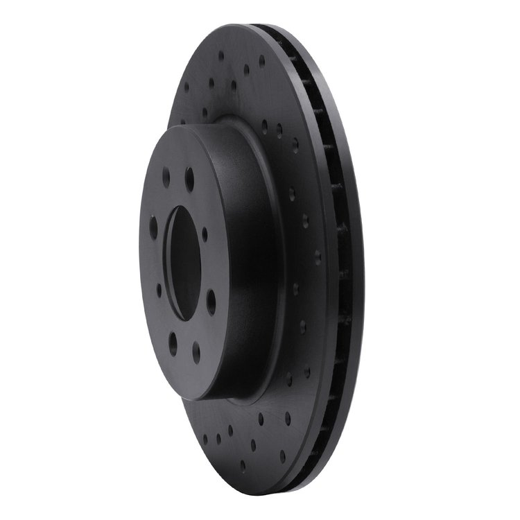 623-59015L Drilled Brake Rotor [Black], 1988-1991 Acura/Honda, Position: Front Left
