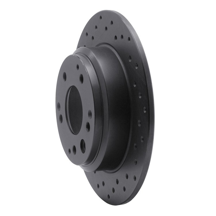 623-59041L Drilled Brake Rotor [Black], 1991-1999 Multiple Makes/Models, Position: Rear Left