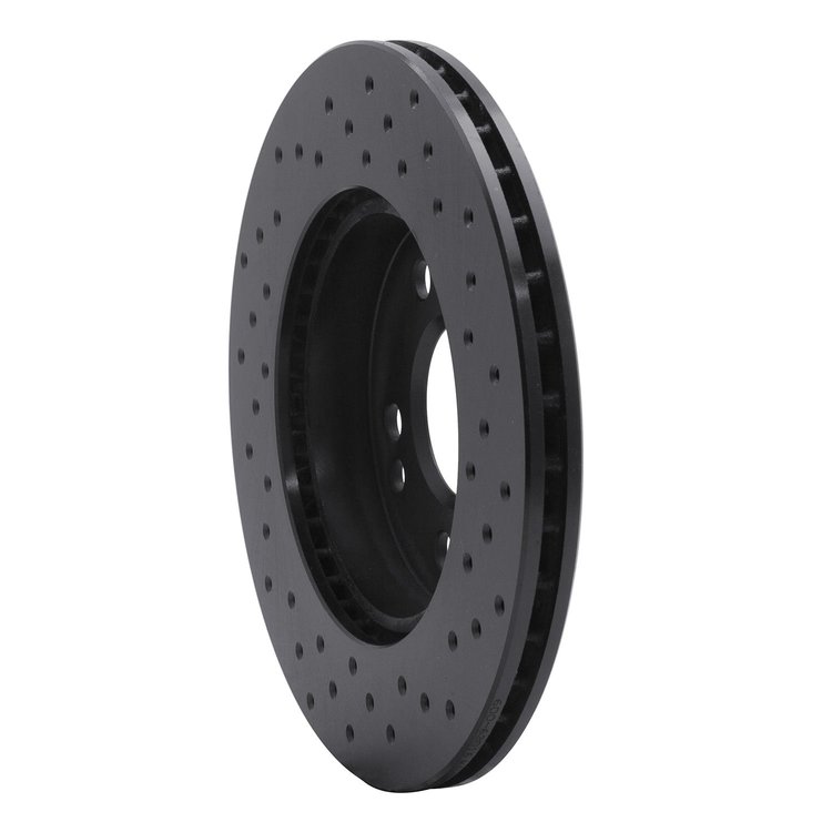 623-63016L Drilled Brake Rotor [Black], 1984-1995 Mercedes-Benz, Position: Front Left