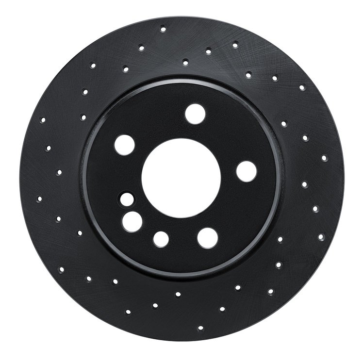 623-63022L Drilled Brake Rotor [Black], 1991-1999 Mercedes-Benz, Position: Rear Left
