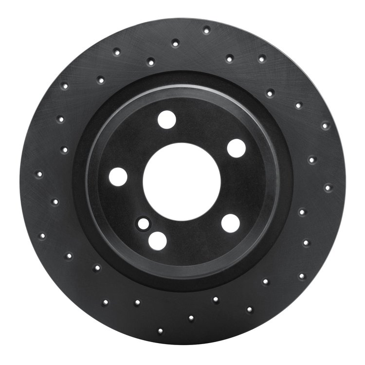 623-63099L Drilled Brake Rotor [Black], 2012-2020 Mercedes-Benz, Position: Rear Left