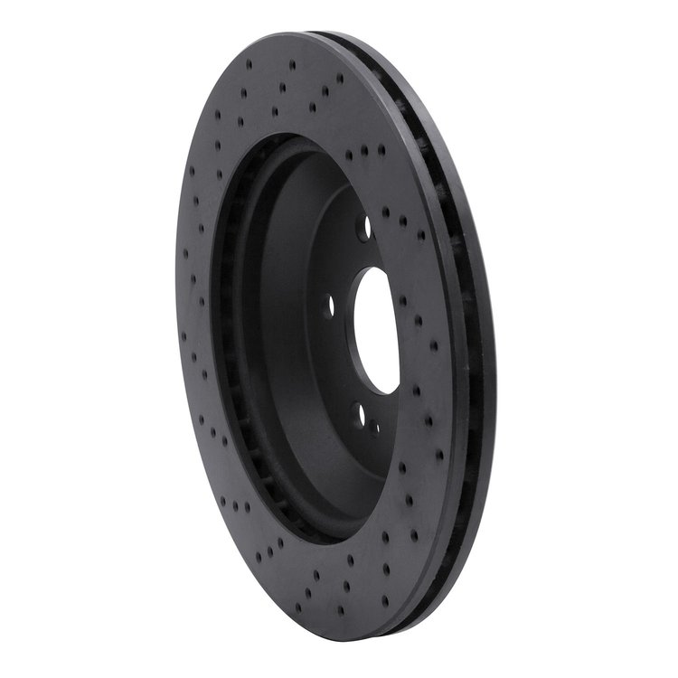 623-63165R Drilled Brake Rotor [Black], 2015-2021 Mercedes-Benz, Position: Rear Right