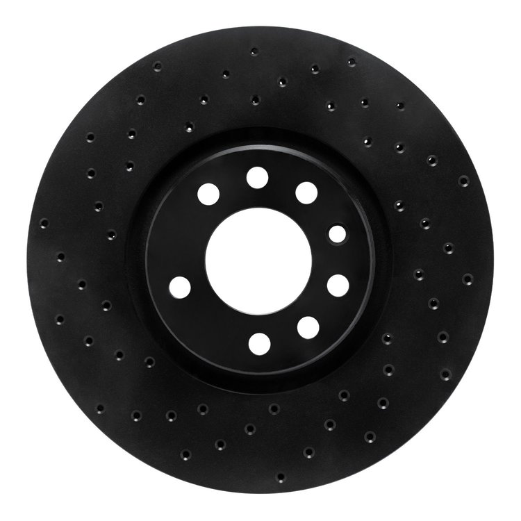 623-65019L Drilled Brake Rotor [Black], 2003-2011 GM, Position: Front Left