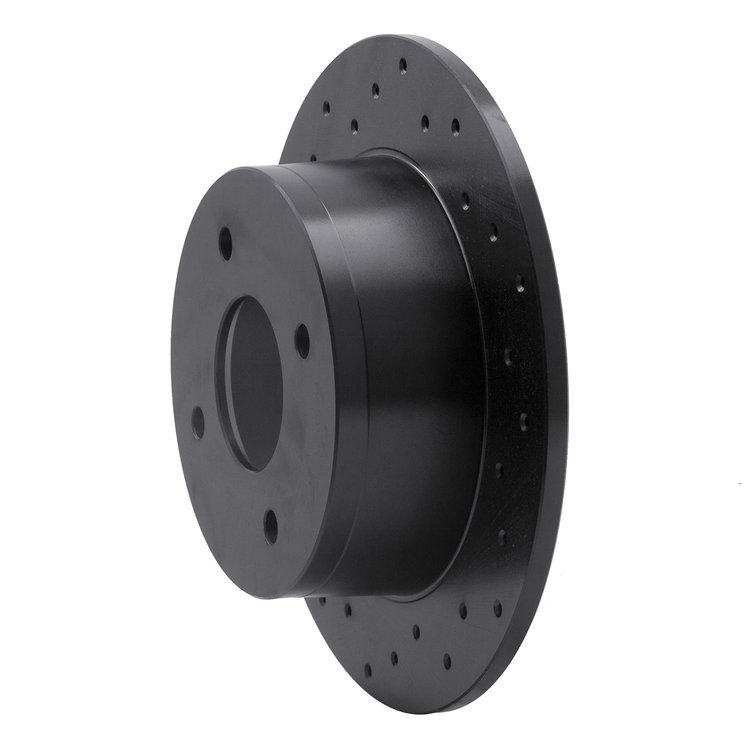 623-67010L Drilled Brake Rotor [Black], 1979-1981 Infiniti/Nissan, Position: Rear Left