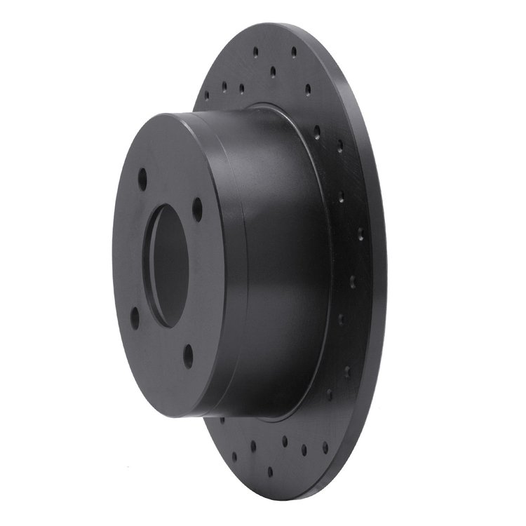 623-67010R Drilled Brake Rotor [Black], 1979-1981 Infiniti/Nissan, Position: Rear Right