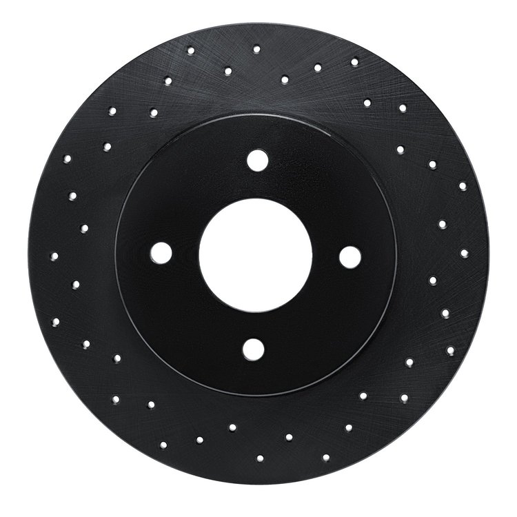623-67015L Drilled Brake Rotor [Black], 1984-1985 Infiniti/Nissan, Position: Rear Left