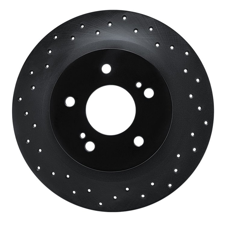 623-67018L Drilled Brake Rotor [Black], 1984-1988 Infiniti/Nissan, Position: Rear Left