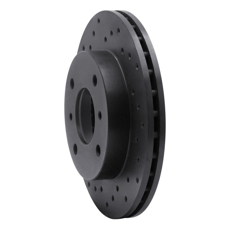 623-67022L Drilled Brake Rotor [Black], 1985-1989 Infiniti/Nissan, Position: Front Left