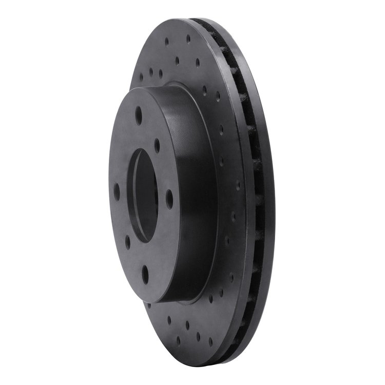 623-67022R Drilled Brake Rotor [Black], 1985-1989 Infiniti/Nissan, Position: Front Right