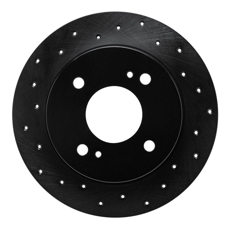 623-67036L Drilled Brake Rotor [Black], 1990-2006 Infiniti/Nissan, Position: Rear Left