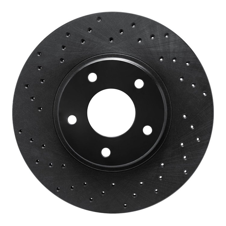 623-67049L Drilled Brake Rotor [Black], 2002-2006 Infiniti/Nissan, Position: Front Left