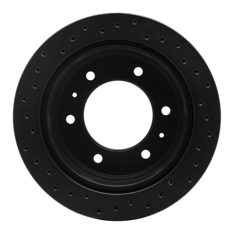 623-67083R Drilled Brake Rotor [Black], 1988-1995 Infiniti/Nissan, Position: Rear Right