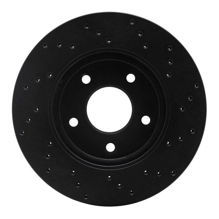 623-67103L Drilled Brake Rotor [Black], Fits Select Multiple Makes/Models, Position: Front Left