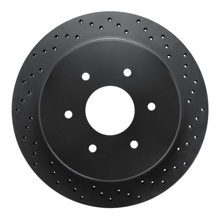 623-67110R Drilled Brake Rotor [Black], 2017-2021 Infiniti/Nissan, Position: Rear Right
