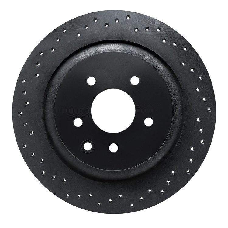 623-68010L Drilled Brake Rotor [Black], 2007-2015 Infiniti/Nissan, Position: Rear Left