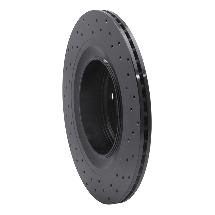 623-68013L Drilled Brake Rotor [Black], 2008-2020 Infiniti/Nissan, Position: Rear Left