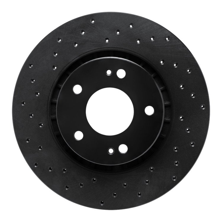 623-72044L Drilled Brake Rotor [Black], 2009-2015 Mitsubishi, Position: Front Left