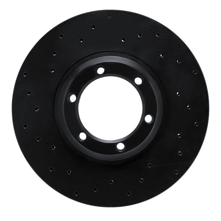 623-72052L Drilled Brake Rotor [Black], 1986-1995 Multiple Makes/Models, Position: Front Left