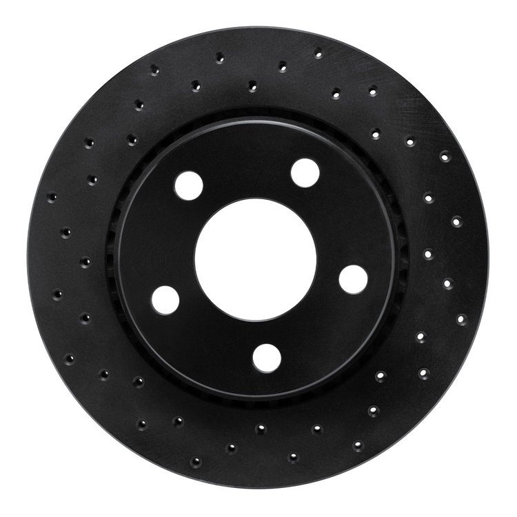 623-73001L Drilled Brake Rotor [Black], 1985-1991 Audi/Volkswagen, Position: Rear Left