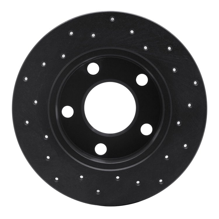 623-73018L Drilled Brake Rotor [Black], 1998-2001 Audi/Volkswagen, Position: Rear Left