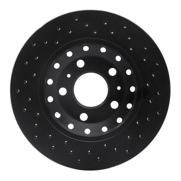 623-73040L Drilled Brake Rotor [Black], 2004-2010 Audi/Volkswagen, Position: Rear Left