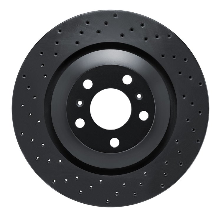 623-73046L Drilled Brake Rotor [Black], 2004-2018 Multiple Makes/Models, Position: Rear Left