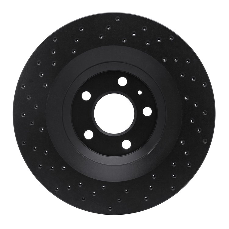 623-73051L Drilled Brake Rotor [Black], 2007-2011 Audi/Volkswagen, Position: Rear Left