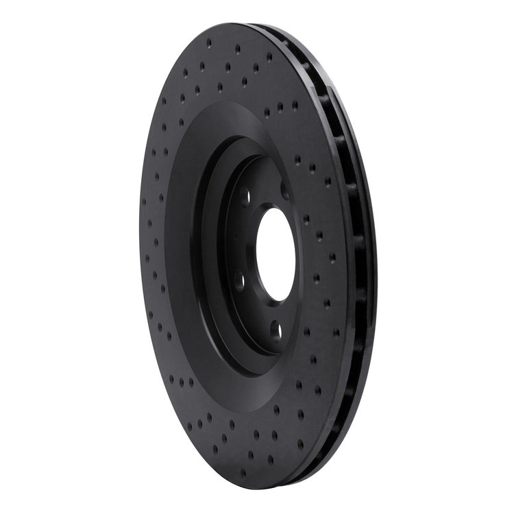 623-73051R Drilled Brake Rotor [Black], 2007-2011 Audi/Volkswagen, Position: Rear Right