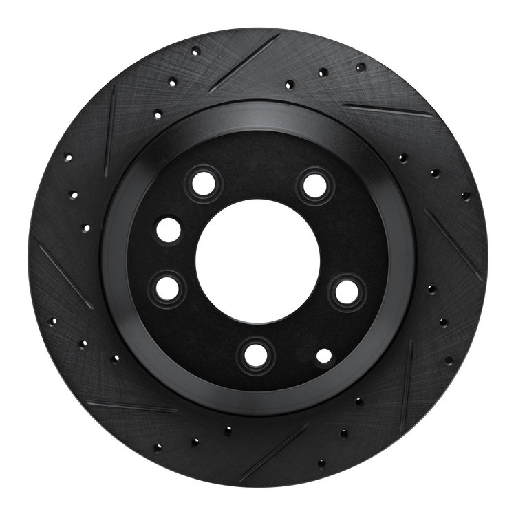 623-74048L Drilled Brake Rotor [Black], 2003-2018 Multiple Makes/Models, Position: Rear Left