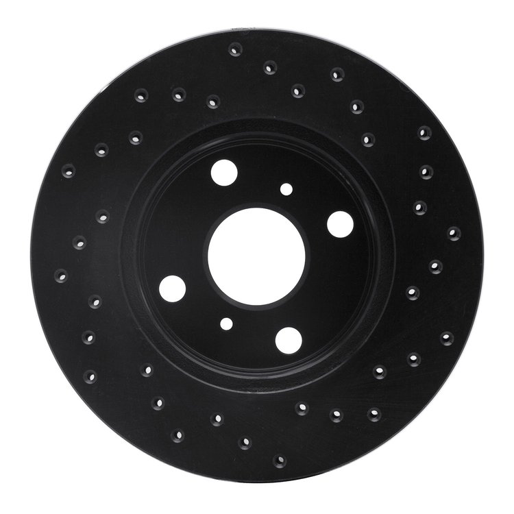 623-76021L Drilled Brake Rotor [Black], 1985-1988 Multiple Makes/Models, Position: Front Left