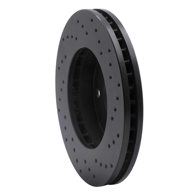 623-76051L Drilled Brake Rotor [Black], 1992-2001 Lexus/Toyota/Scion, Position: Front Left