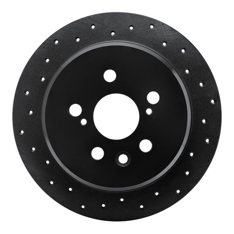 623-76060L Drilled Brake Rotor [Black], 1994-1995 Lexus/Toyota/Scion, Position: Rear Left