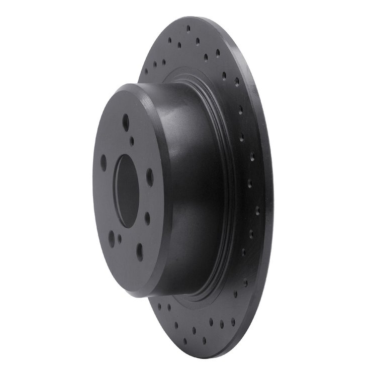 623-76065R Drilled Brake Rotor [Black], 1995-1999 Lexus/Toyota/Scion, Position: Rear Right