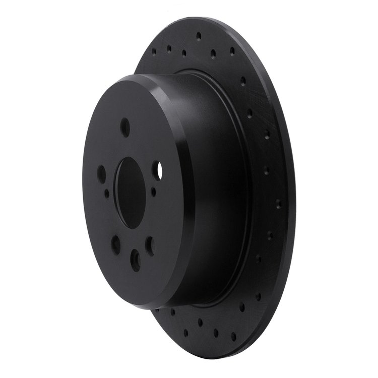 623-76066R Drilled Brake Rotor [Black], 1996-1999 Lexus/Toyota/Scion, Position: Rear Right