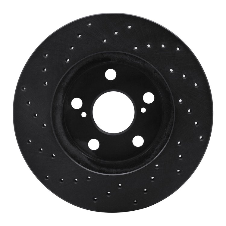 623-76067R Drilled Brake Rotor [Black], 1994-2000 Lexus/Toyota/Scion, Position: Front Right