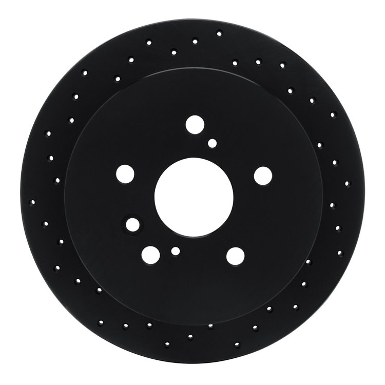623-76086L Drilled Brake Rotor [Black], 2009-2015 Lexus/Toyota/Scion, Position: Rear Left