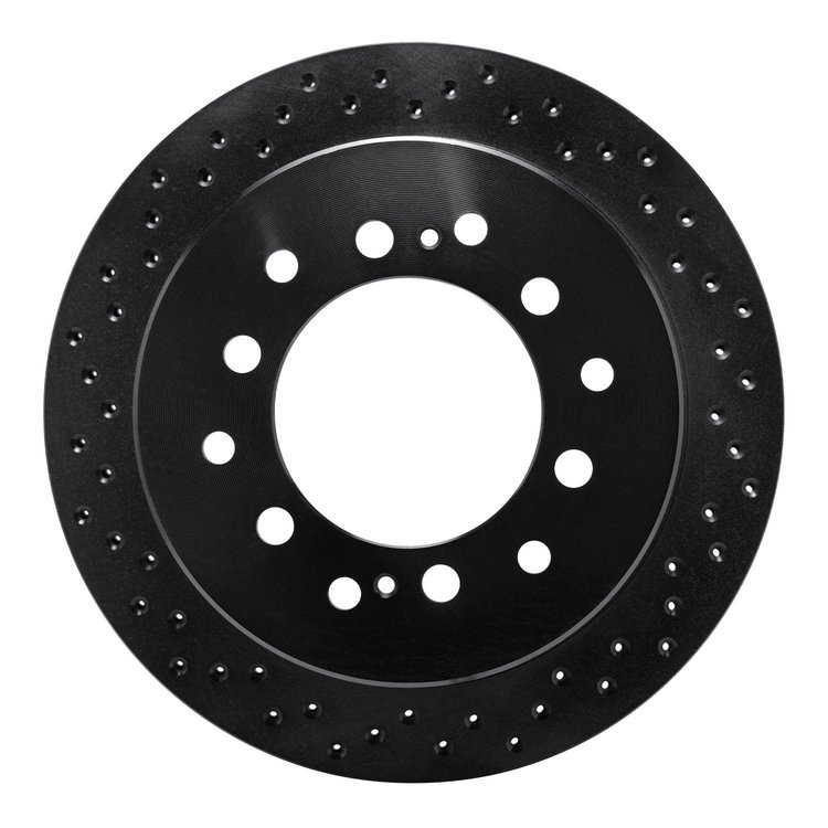 623-76127L Drilled Brake Rotor [Black], 2001-2009 Lexus/Toyota/Scion, Position: Rear Left