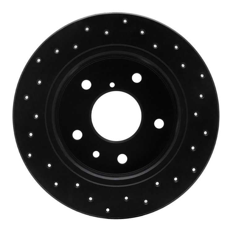 623-80024L Drilled Brake Rotor [Black], 1989-1991 Ford/Lincoln/Mercury/Mazda, Position: Rear Left