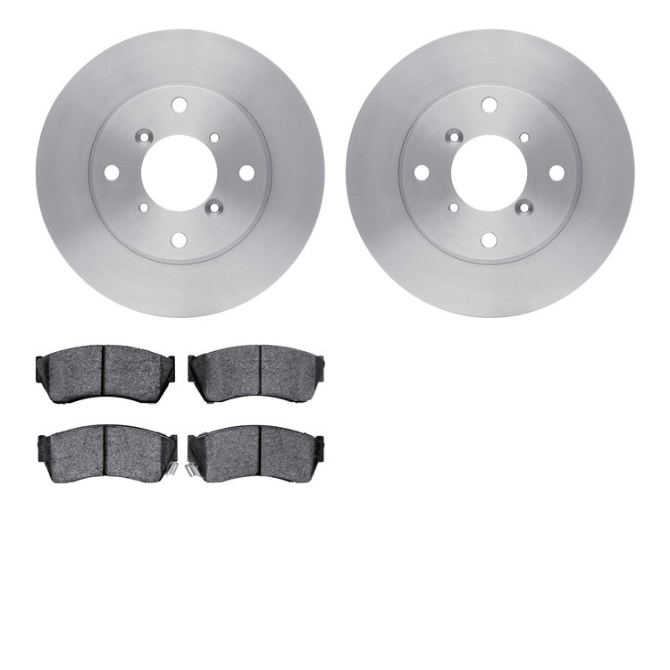 6302-01003 Brake Rotors with 3000-Series Ceramic Brake Pads Kit, 1991-1994 Suzuki, Position: Front