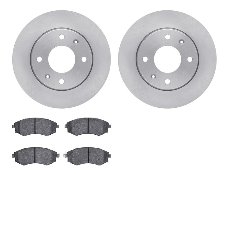 6302-03015 Brake Rotors with 3000-Series Ceramic Brake Pads Kit, 2001-2003 Kia/Hyundai/Genesis, Position: Front