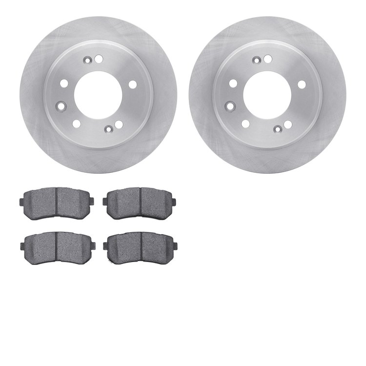 6302-03038 Brake Rotors with 3000-Series Ceramic Brake Pads Kit, 2009-2016 Kia/Hyundai/Genesis, Position: Rear
