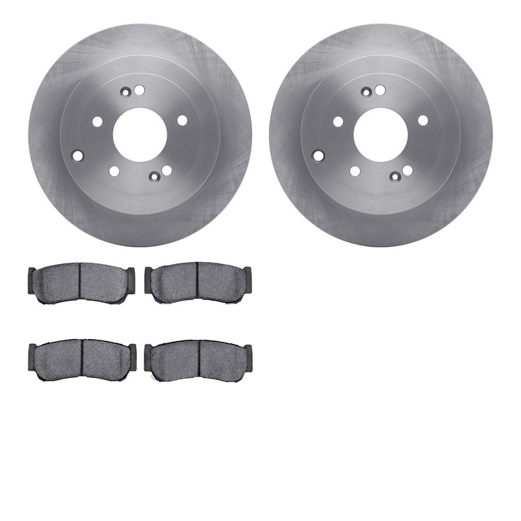 6302-03048 Brake Rotors with 3000-Series Ceramic Brake Pads Kit, 2007-2009 Kia/Hyundai/Genesis, Position: Rear