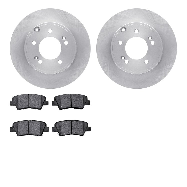 6302-03053 Brake Rotors with 3000-Series Ceramic Brake Pads Kit, 2008-2011 Kia/Hyundai/Genesis, Position: Rear