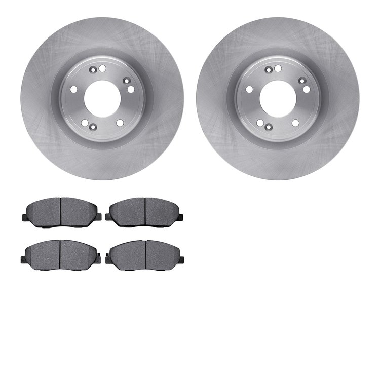 6302-03056 Brake Rotors with 3000-Series Ceramic Brake Pads Kit, 2009-2011 Kia/Hyundai/Genesis, Position: Front