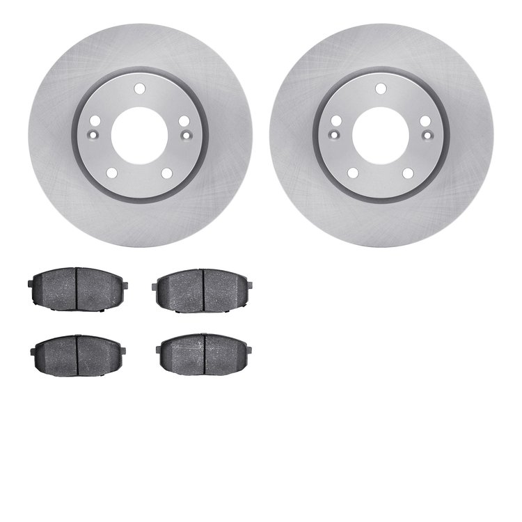 6302-03060 Brake Rotors with 3000-Series Ceramic Brake Pads Kit, 2009-2012 Kia/Hyundai/Genesis, Position: Front