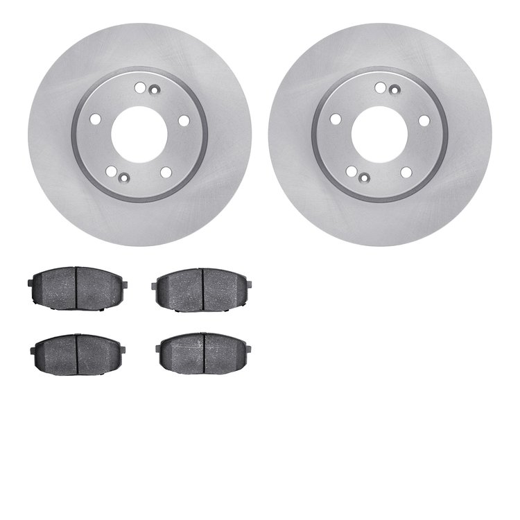 6302-03061 Brake Rotors with 3000-Series Ceramic Brake Pads Kit, 2014-2016 Kia/Hyundai/Genesis, Position: Front